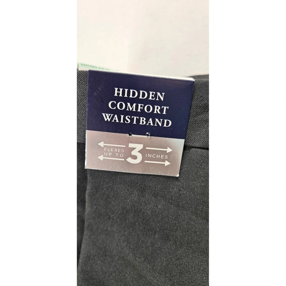 Haggar Mens Comfort Dress Pant 34x30 Charcoal Straight Fit Stretch HD70090 NEW